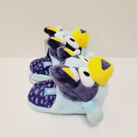 Youth Toddler Boys Slip On Slippers Blue Bluey Big Head Character Sz 5/6 - Picture 2 of 4
